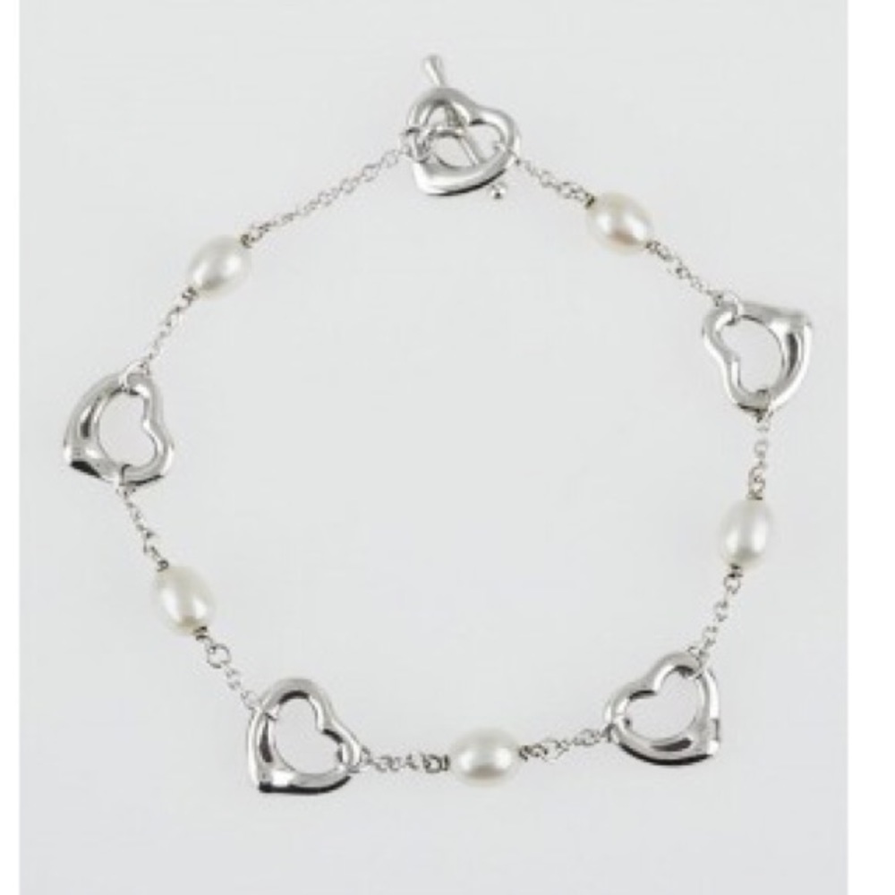 Tiffany & Co. Elsa Peretti Heart Pearl Bracelet